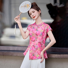 新中式国风套装女2025夏新款大方得体贵气感御姐阔腿裤穿搭两件套，女装套装/套裙，韩宇舍