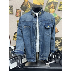 B221美式高街暗黑小众重工艺加厚牛仔外套SY2433-P95控129，男装工装外套，电商B221