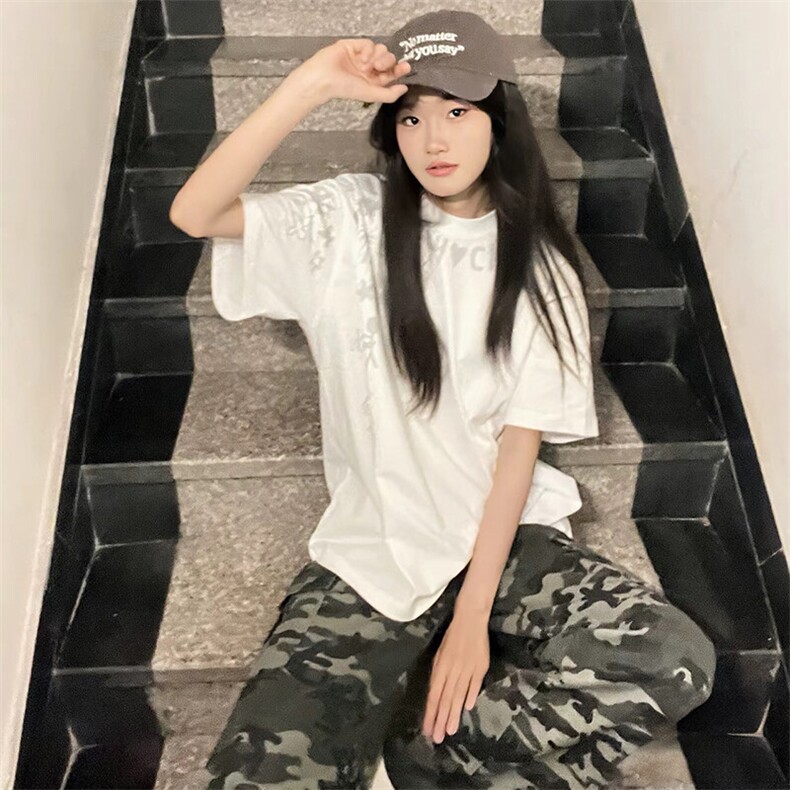 万针全刺绣工艺抖音得物高品质260克重磅纯棉双纱美式高街短袖T恤,男装T恤,电商A486