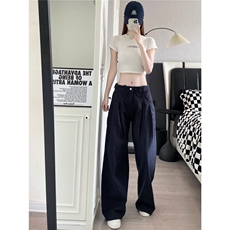 2025美式复古褶皱设计感宽松休闲裤男女高级感小众裤子情侣潮，男装休闲裤，星座506A