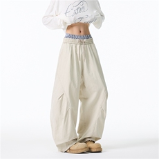 抖音品质夏季新款潮流褶皱弯刀宽松休闲裤B315-K25724-特p48控88，男装休闲裤，电商B315