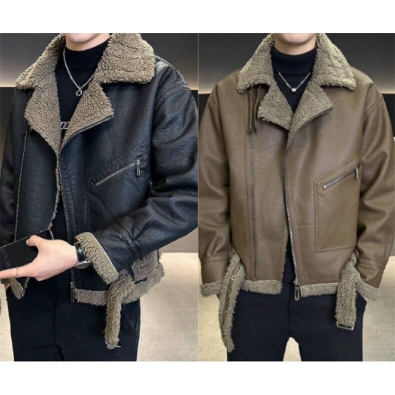 (网图)羊羔绒皮衣外套加厚高端男士商务休闲皮夹克313B-9238-P185,男装夹克,星座313B
