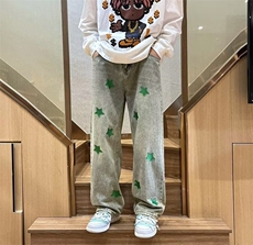 牛仔裤男秋季潮大码休闲裤子高街NK598P45，男装牛仔裤，星座1116-2