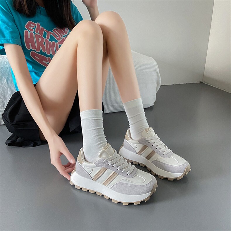 秋冬新款加绒厚底阿甘鞋女学生百搭韩版休闲ins潮跑步鞋,女鞋休闲鞋,电商A223