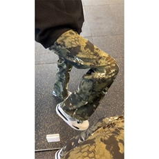 美式复古微喇牛仔裤男春秋季潮牌迷彩蛇纹修身显高阔腿弯刀长裤子，男装牛仔裤，星座1116A（原606A-3）