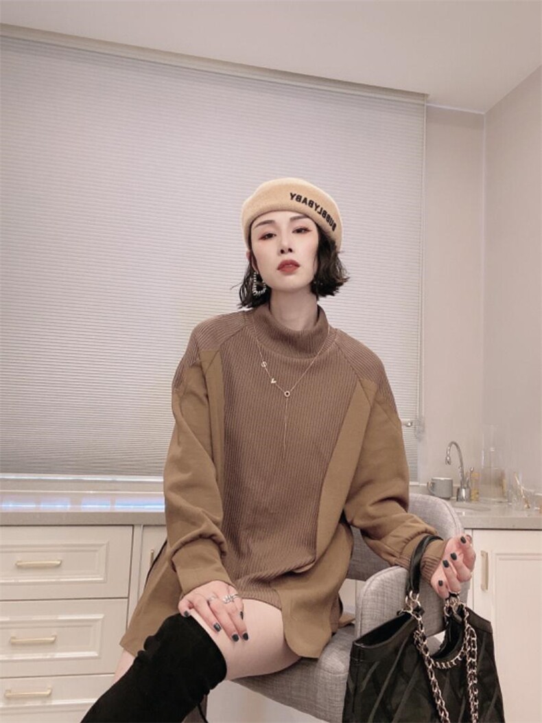 拼接卫衣ＭＬ，女装卫衣/绒衫，可纳奇