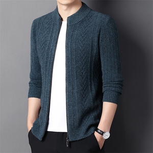 CM12359钱塘2020-2中年男士商务休闲简约纯色冬季厚款羊毛衫P185图片