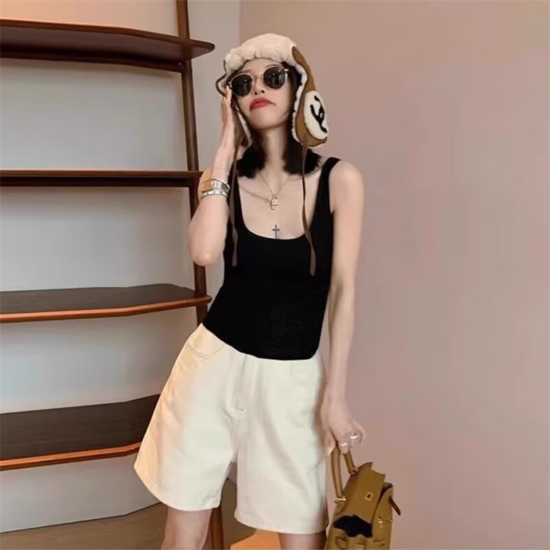 白色短裤女高腰显瘦亚麻阔腿裤夏季薄款大码胖mm直筒宽松棉麻短裤,男装牛仔裤,星座1210-1