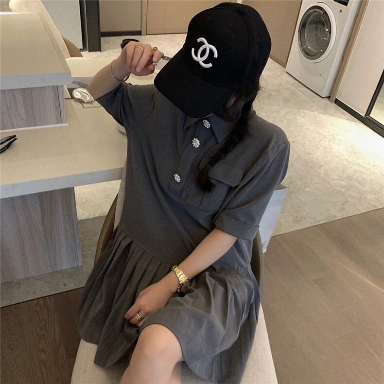 60541灰灰子百褶连衣裙，女装连衣裙，XTZ style