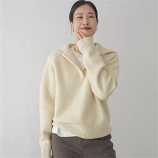 2025年秋季通勤套头长袖单件时尚百搭女士羊毛衫，女装羊毛衫，硕彦羊绒