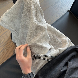 ！2026夏季新款男士冰丝宽松直筒裤垂感休闲裤WK2088特P40,男人40穿搭秋天图片