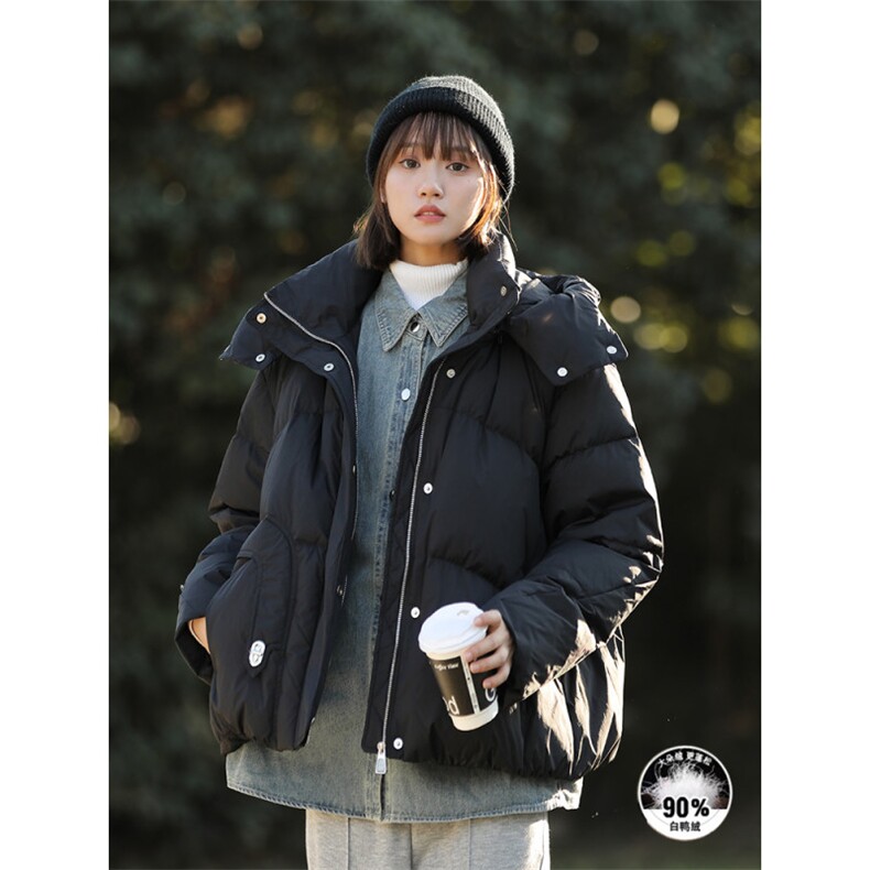 山系牛仔假两件90白鸭绒羽绒服中性风A306-Y219-P318，男装羽绒服，电商A306