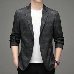 男士2023秋季新款长袖外套便服纯色青年宽松西装西服HBDH911-P165图片