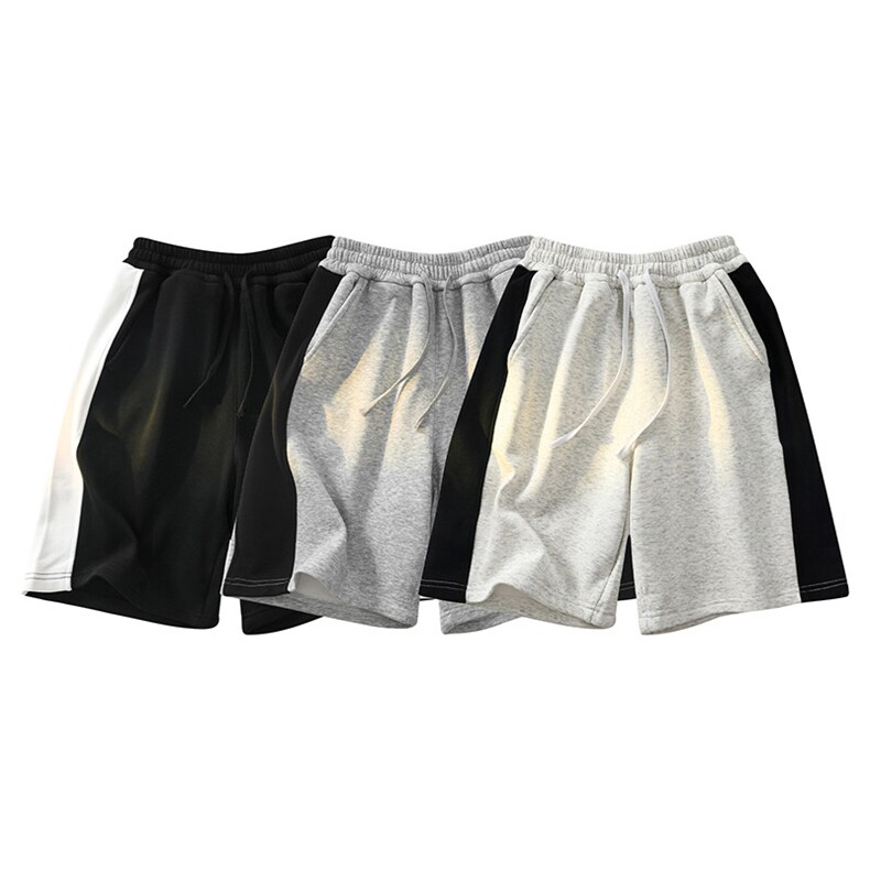 重磅华棉抖音得物二开高品质美式高街拼接撞色短裤休闲运动五分裤,男装休闲裤,电商A486