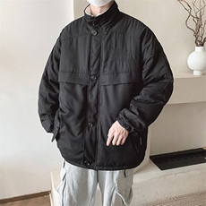 日系立领棉服套装男秋冬季加绒加厚棉袄527/P78，男装棉衣，星座506