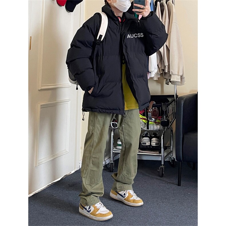 抖音品质美式潮流字母印花高街INS宽松棉服JK23549特批65控108,男装棉衣,星座605(原A050)