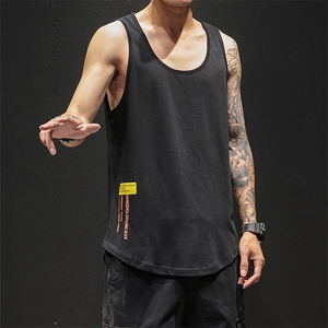 简约运动风宽松型背心男套头圆领纯棉无袖纯色背心B770-特价P18图片