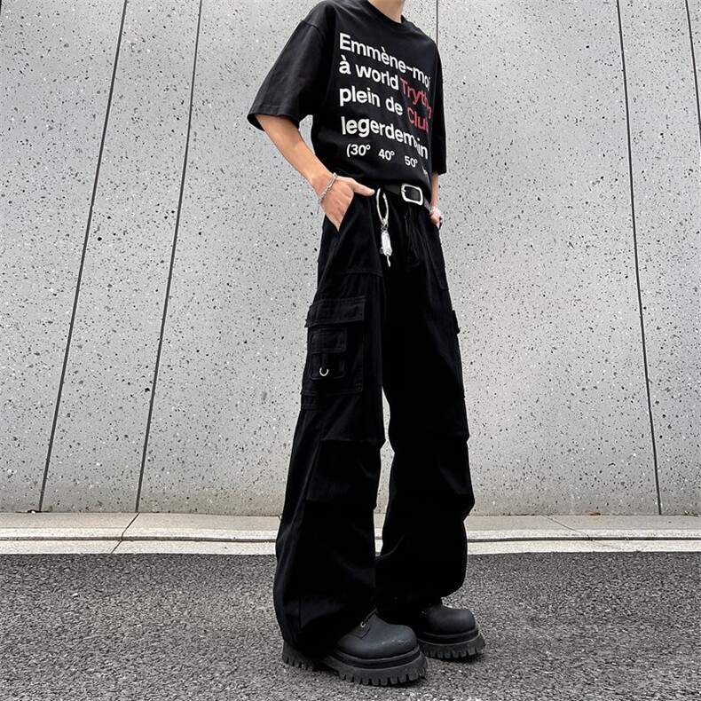 春夏季美式复古水洗做旧工装裤男女小众宽松直筒XZ201-KZ019P58,男装工装外套,星座201