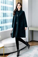 2021秋冬新款潮流时尚中长款貂绒外套，女装毛呢外套，香香