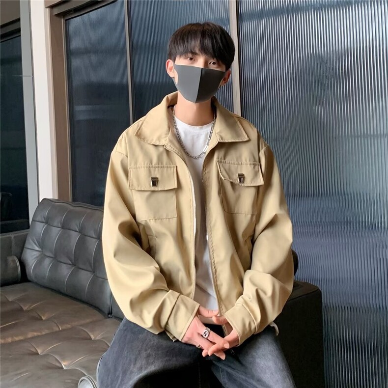 F556P58秋冬男装夹克休闲男生外套棕色潮牌,男装夹克,星座512-6