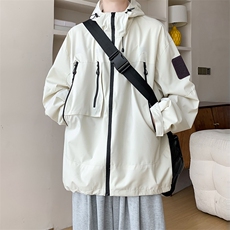 2025春秋装冲锋衣男女防风防水夹克宽松连帽工装外套601-2-JK019，男装夹克，星座601-2