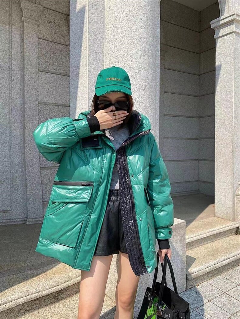 爱美欧冬季现货撞色羽绒服，女装羽绒服，爱美欧