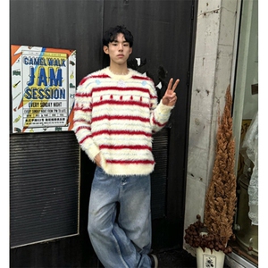 长袖毛衣男女秋冬宽松套头慵懒风减龄软糯上衣针织 M380图片