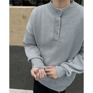 日系vintage毛衣男ins慵懒风bf复古套头纽扣针织衫MY0117-P58图片