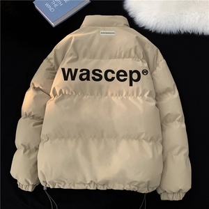 2026秋冬新款美式字母印花立领冲锋棉衣外套JK23545特批65控108图片