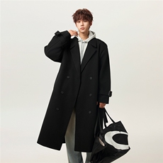 秋冬新款男中长款过膝风衣韩版毛呢大衣韩系外套A430-F523P138，男装风衣，电商A430（原星座702）