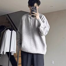 1506/QMY280/P42美式亨利毛衣针织衫秋冬慵懒打底宽松外套纯色，男装T恤，星座1506
