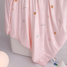 新款A类凉感丝大豆（满绣）夏被--南瓜，被套/被芯，一起卖家纺