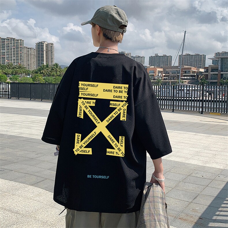 Q11127-P30 春夏季七分袖t恤男大码五分袖男短袖中袖图片