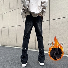 冬季美式ins高街vibe水洗加绒牛仔裤货号加绒K2316P70常规P55，男装牛仔裤，电商A063