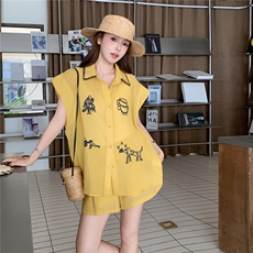 热卖主推现货25夏装麻料刺绣套装女2D044-768-P150-K225，女装套装/套裙，2D044