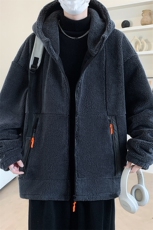 支持二开秋冬颗粒绒外套男女纯色连帽加绒加厚羊羔绒棉衣931-P110，男装棉衣，电商A441