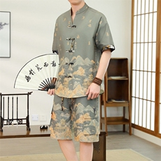 2025年新款夏季风唐装套装两件套男士，男装休闲套装，星座1206（原A206）