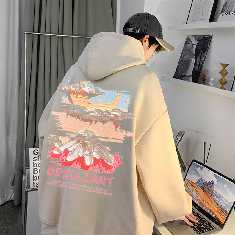 抖音品质2026秋季新款港风彩色印花宽松卫衣JK23345特批43控69图片