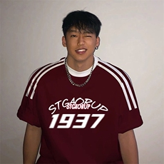 夏季美式高街重磅纯棉三条杠织带撞色男女短袖T恤ZD310-特P30，男装T恤，电商A486