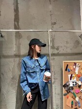 牛仔衬衫，女装衬衫，星期8