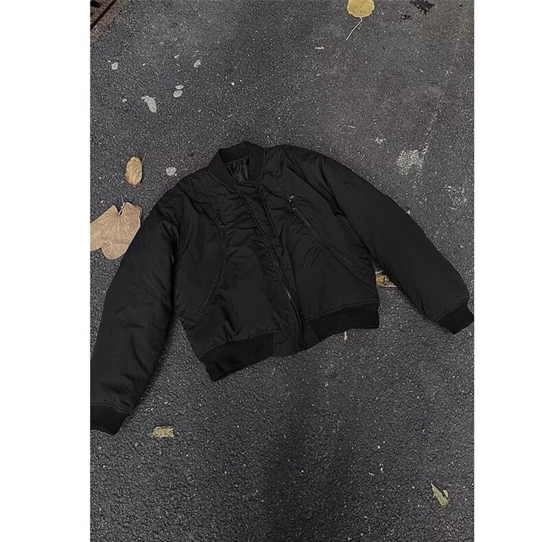 网图有货美式解构风休闲拉链棒球服棉衣男A113-常规P75棉衣P95,男装夹克,星座1505