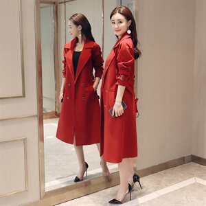 风衣女2024春秋新款修身显瘦气质时尚中长款胖mm加大加肥春秋外套图片