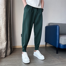 春夏季休闲裤小脚滑爽冰丝裤抖音拉链小西裤A210-K2195-P50，男装西裤，星座210-3