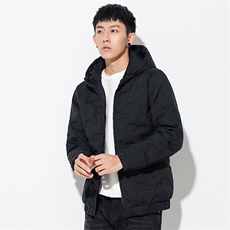 现货足主推短款连帽压花轻薄学生夹克羽绒服面包服班服团体服，男装羽绒服，星座301D-5(原星座1415）