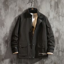 2021春秋季新水泥墙日系大码男大口袋休闲工装夹克外套J963-P65，男装夹克，电商A001