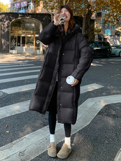 2025现货主推90绒长款羽绒服210-F6356-p415-598有帽不可拆，女装羽绒服，浙宝210（原浙宝191）