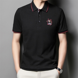 男士夏季短袖POLO衫2023新款时尚潮流简约纯棉短袖T恤男装上衣P50图片
