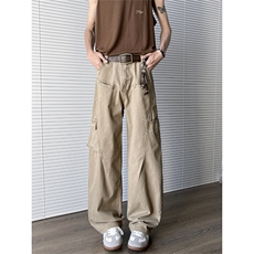 美式复古多口袋工装牛仔裤女2025新款宽松阔腿裤KZ0825-P62，男装牛仔裤，星座308B-1