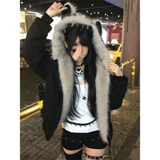 高品质座山雕猫耳加厚棉服毛绒绒棉袄保暖棉衣外套LM88099-P105，男装棉衣，星座1008