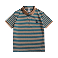 白底图高级感轻奢夏季短袖T恤翻领条纹大码Polo衫半袖T0253-P55，男装T恤，电商D342-2